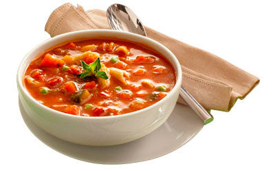 Minestrone soup served in a bowl